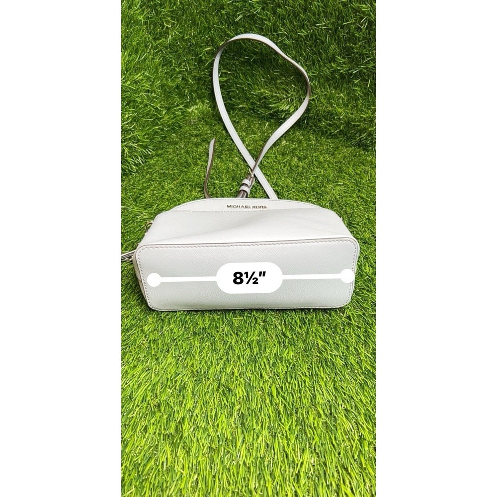 Michael Kors Cindy Dome Crossbody Bag Saffiano Leather LightBlue Silver Hardware - Picture 7 of 10